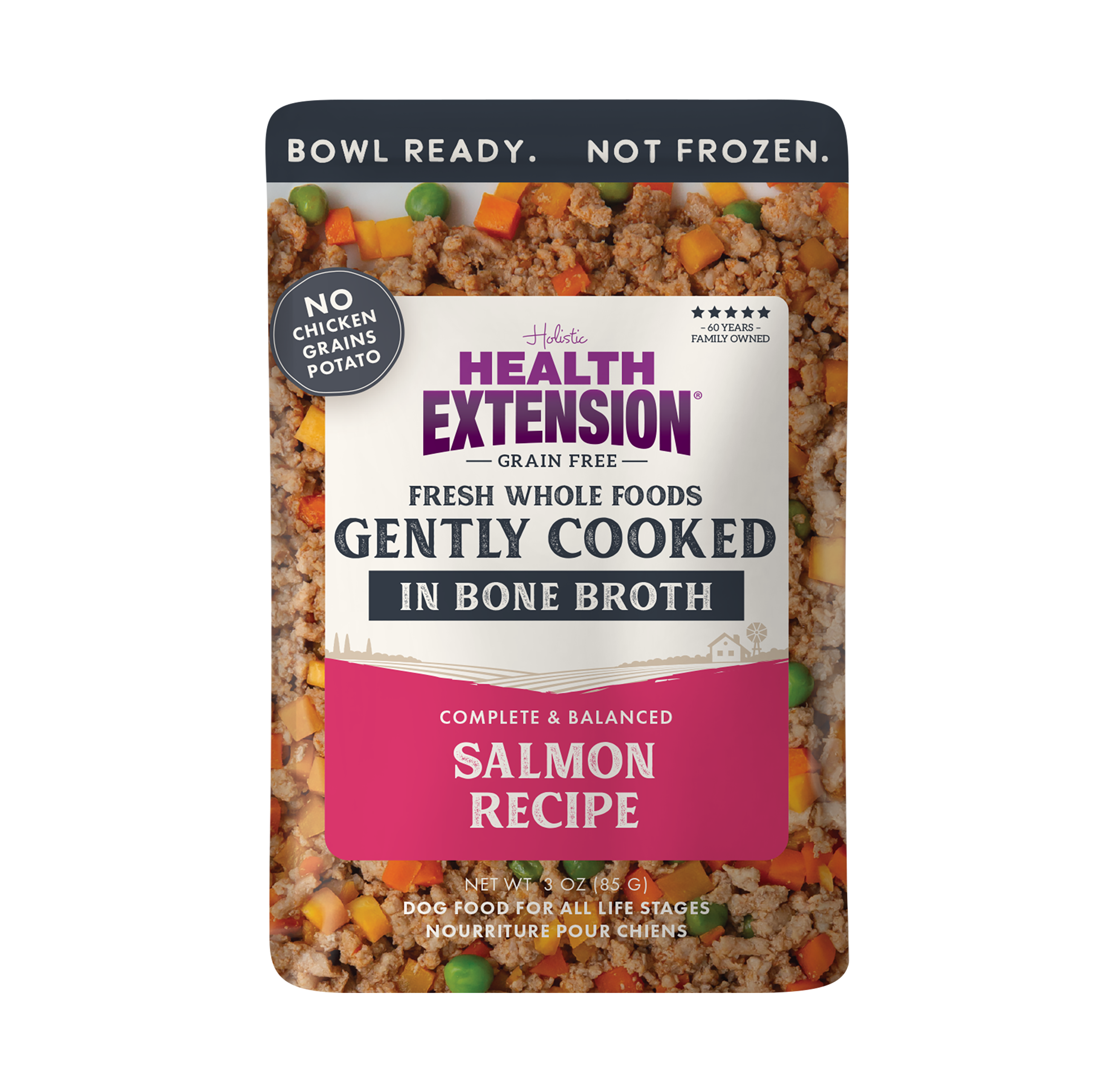 Gently Cooked Salmon 3oz front of pouch