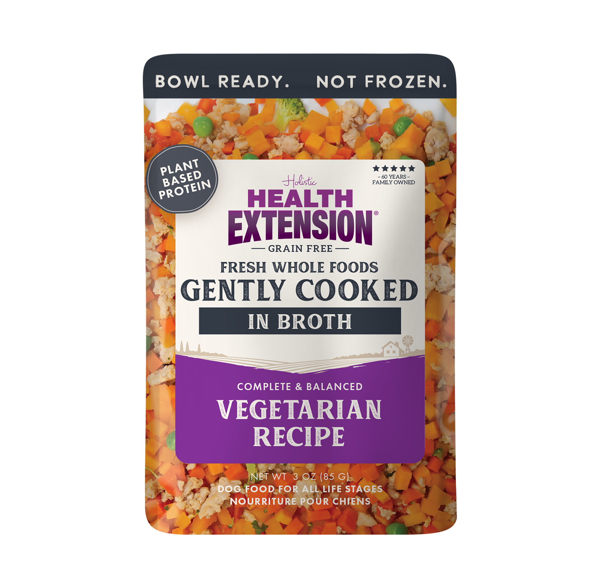 Gently Cooked Vegetarian 3oz front of pouch