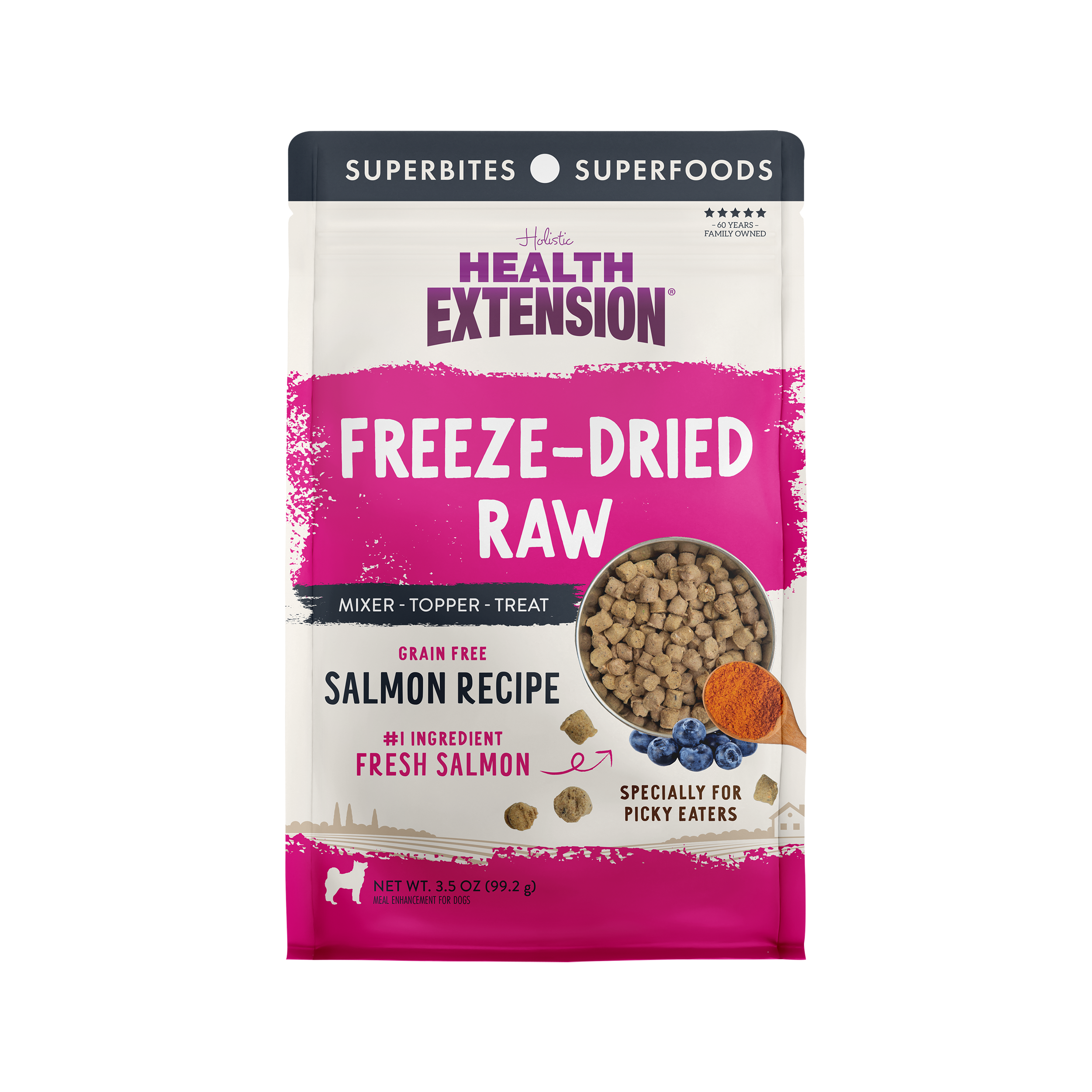 Freeze Dried Raw Salmon Recipe Front of Package