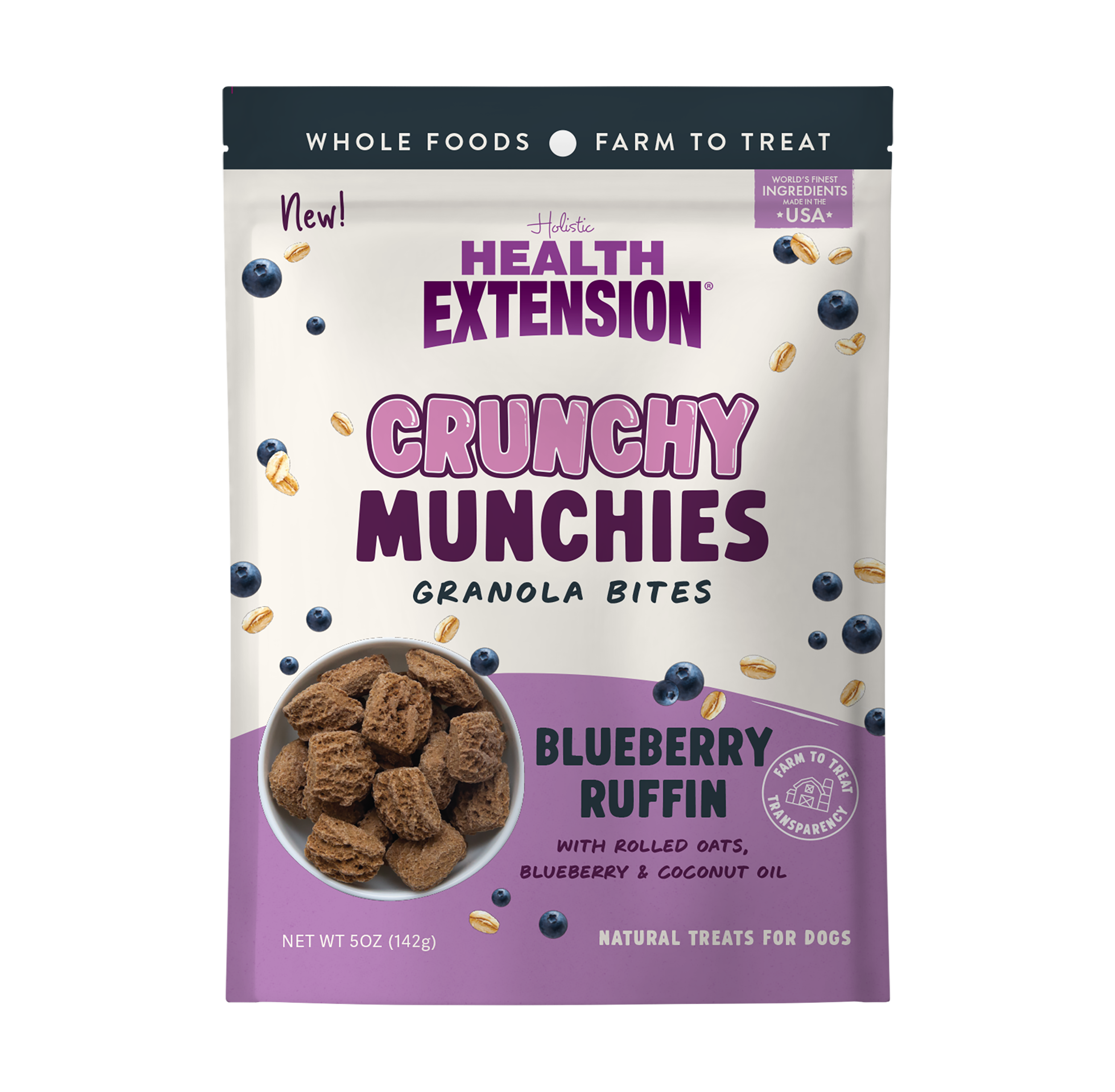 Crunchy Munchies Blueberry Ruffin front of bag image