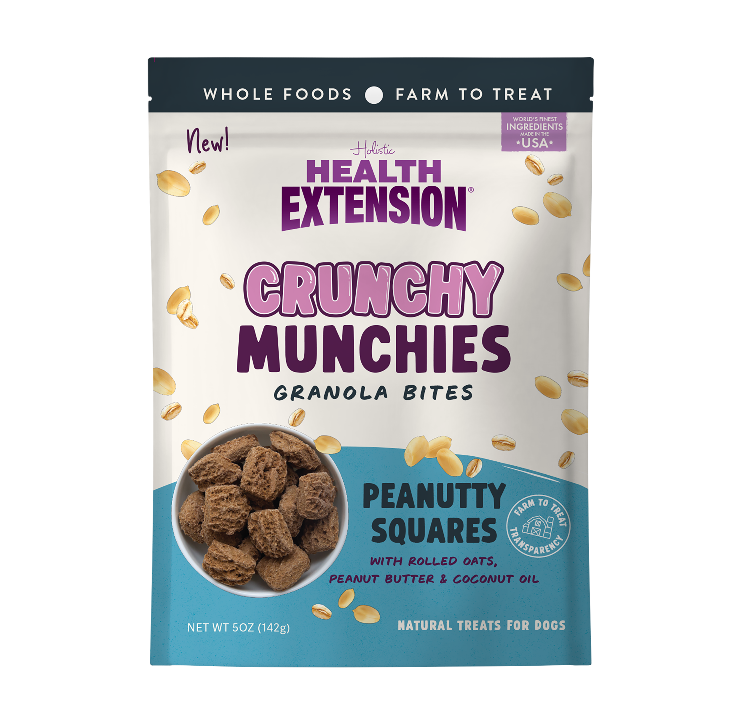 Crunchy Munchies Peanutty Squares front of bag image